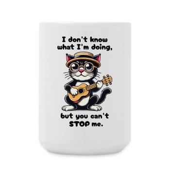 Je ne sais pas ce que je fais - Drôle de chat - Grande tasse 440 ml - blanc - Devant