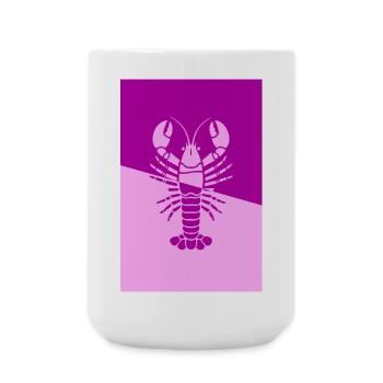 Poster Lobster pink pink - Large Mug 440 ml - white - Front