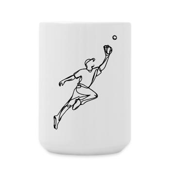 Baseballer - Große Tasse 440 ml - Weiß - Vorne
