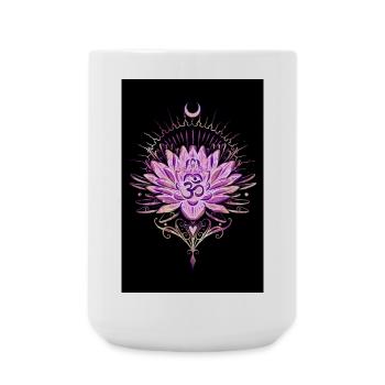 Mystical Lotus Flower with Om Symbol and Crescent Moon - Large Mug 440 ml - white - Front