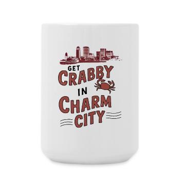 Get Crabby in Charm City - Große Tasse 440 ml - Weiß - Vorne