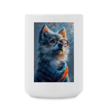 Poster Illustration de Loup Amusant - Grande tasse 440 ml - blanc - Devant