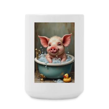 Pig in its bath - Large Mug 440 ml - white - Front