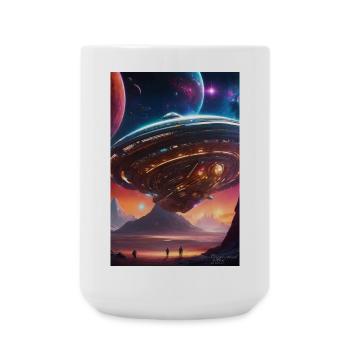 Nebula-Liner über Crimson Valleys - Große Tasse 440 ml - Weiß - Vorne