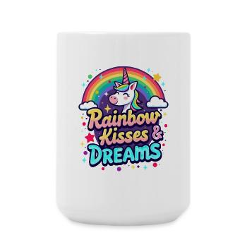Licorne - Bises et Rêves Arc en Ciel - Grande tasse 440 ml - blanc - Devant
