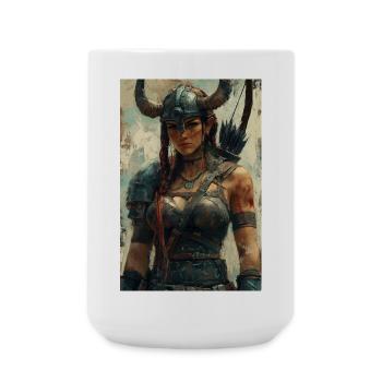 Viking Woman Illustration Poster - Large Mug 440 ml - white - Front