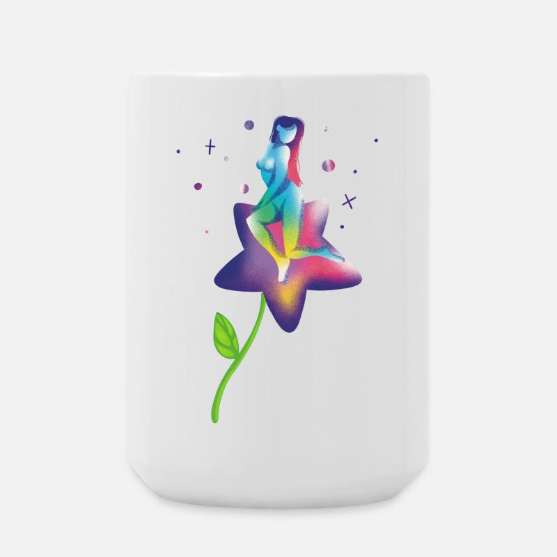 Regenbogenstern-Blüte - Große Tasse 440 ml - Weiß