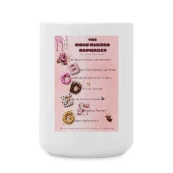 Holy Glazed Donut Alphabet Poster A–G - Large Mug 440 ml - white - Front
