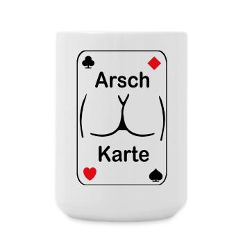 Arsch Karte Wortwitz Print - Große Tasse 440 ml - Weiß - Vorne