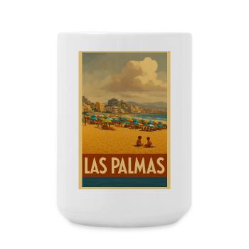 Strand von Las Palmas de Gran Canaria  - Große Tasse 440 ml - Weiß - Vorne
