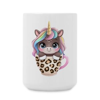 Einhorn in der Tasse - 🦄 - Große Tasse 440 ml - Weiß - Vorne
