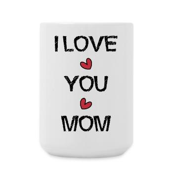 MOTHER'S DAY. HEART. HAPPY BIRTHDAY. MOM - Large Mug 440 ml - white - Front