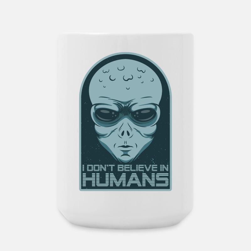 Cosmic Alien with Sunglasses and Moon - Large Mug 440 ml - white