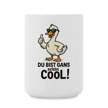 Oie agréable et fraîche – Oie cool avec lunettes de soleil - Grande tasse 440 ml - blanc - Devant