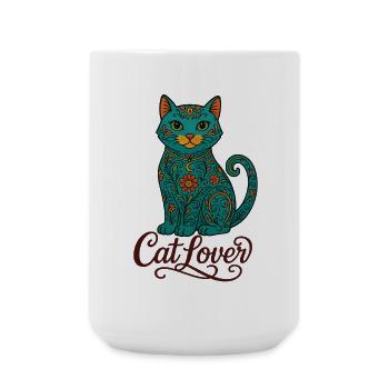 Colorful Cat Design – Chemise Cat Lover - Grande tasse 440 ml - blanc - Devant