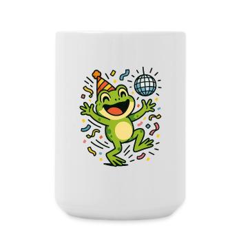 Party-Frosch - Große Tasse 440 ml - Weiß - Vorne