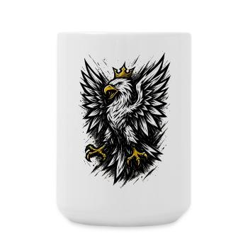 Pologne Polska aigle drapeau drapeau épique cadeau - Grande tasse 440 ml - blanc - Devant