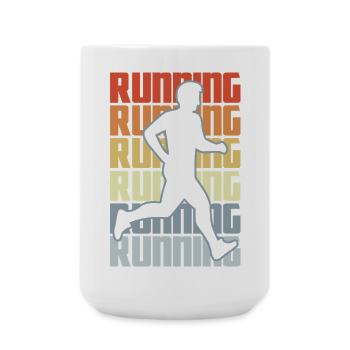 Vintage Running - Large Mug 440 ml - white - Front