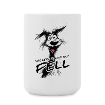 Das letzte Kind hat Fell – Lustiges Hunde-Shirt! - Große Tasse 440 ml - Weiß - Vorne