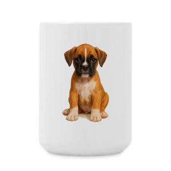 Mignon chiot boxer – motif de chien réaliste - Grande tasse 440 ml - blanc - Devant