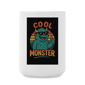Monstre cool - Grande tasse 440 ml - blanc - Devant