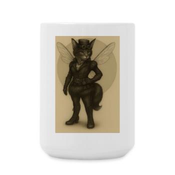 Lady Steamcat - Large Mug 440 ml - white - Front