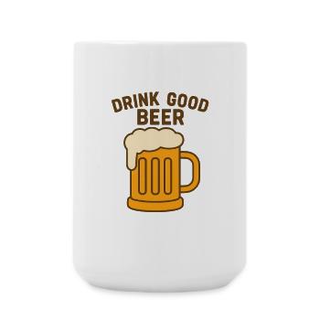 Drink Good Beer – Funny Vintage Beer Design - Large Mug 440 ml - white - Front