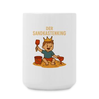 Der Sandkasten König - Große Tasse 440 ml - Weiß - Vorne