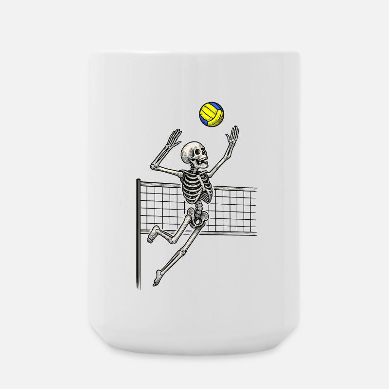 Volleyball Skeleton Spike - Large Mug 440 ml - white
