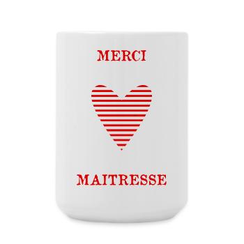 VIELEN DANK. GELIEBTE. HERZ. MEISTER. DANKE HERRIN. - Große Tasse 440 ml - Weiß - Vorne