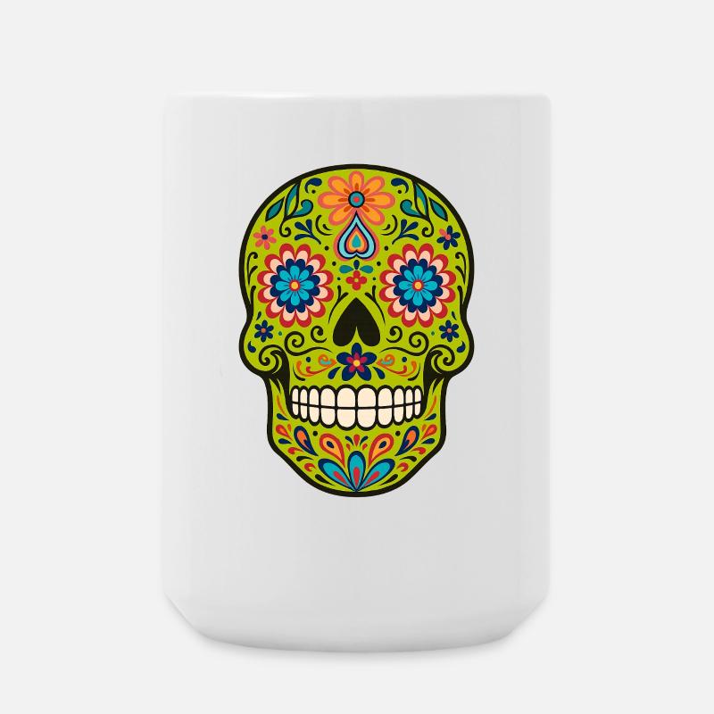 Calavera Loco – Der wilde Zuckerschädel - Große Tasse 440 ml - Weiß