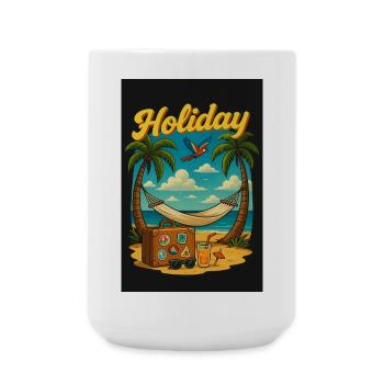 Holiday - Urlaub - Große Tasse 440 ml - Weiß - Vorne