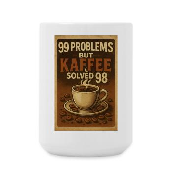 99 Problems – but Kaffee solved 98 - Große Tasse 440 ml - Weiß - Vorne