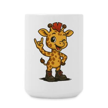 Punk Rock Giraffe - Large Mug 440 ml - white - Front