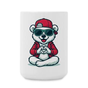 Ours Chill Heart - Grande tasse 440 ml - blanc - Devant