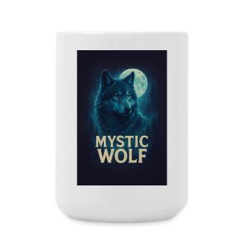 Mystic Wolf - Große Tasse 440 ml - Weiß - Vorne
