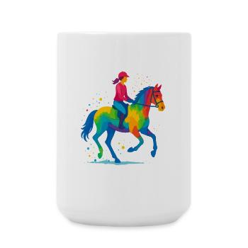Équitation Coloré - Grande tasse 440 ml - blanc - Devant