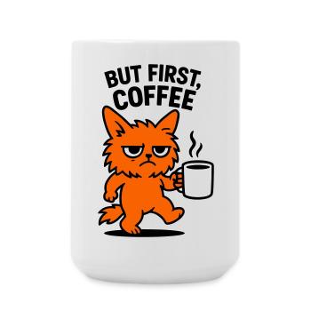 But first coffee cat - Große Tasse 440 ml - Weiß - Vorne