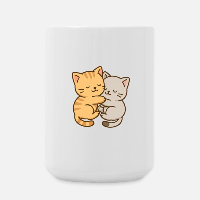 Two little kittens are sleeping together - Large Mug 440 ml - white