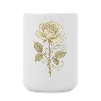 Vintage Rose Pencil Drawing - Large Mug 440 ml - white - Front