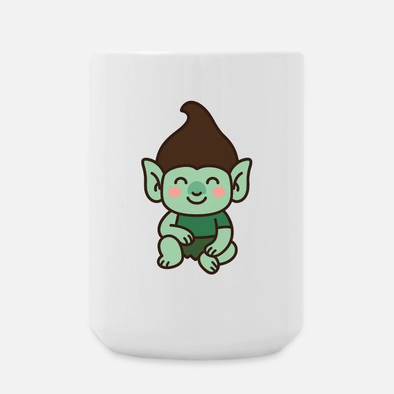 Niedlicher Troll – Kawaii-Stil - Große Tasse 440 ml - Weiß