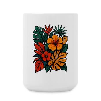 Tropical Bloom Rush - Large Mug 440 ml - white - Front