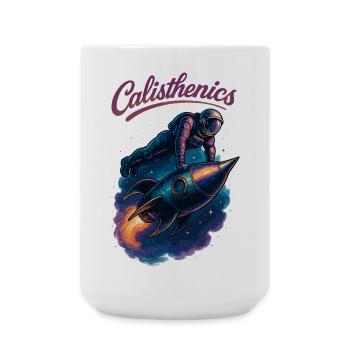 Calisthenics Astronaut Push-ups Rocket Gift - Large Mug 440 ml - white - Front