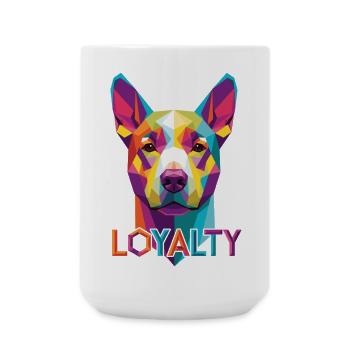 Colorful Dog with Loyalty Lettering - Large Mug 440 ml - white - Front