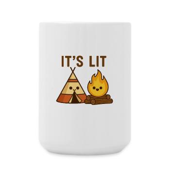 It’s Lit – Lagerfeuer mit Humor - Große Tasse 440 ml - Weiß - Vorne