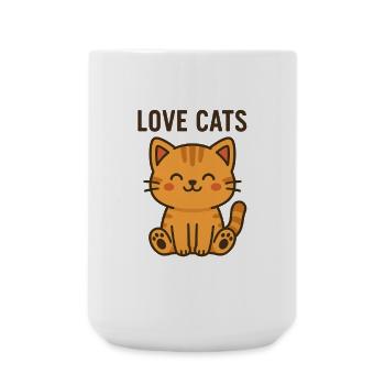 Love Cats! - Große Tasse 440 ml - Weiß - Vorne