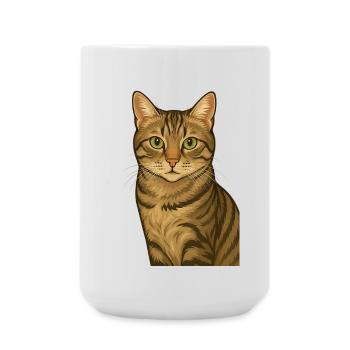 Stolze Tigerkatze - Große Tasse 440 ml - Weiß - Vorne