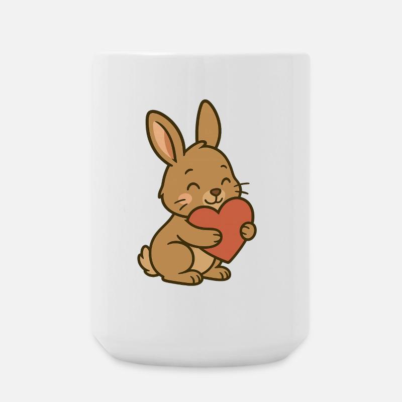 Cuddly Bunny Heart - Large Mug 440 ml - white