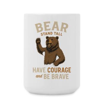Bear motto for the brave - Large Mug 440 ml - white - Front