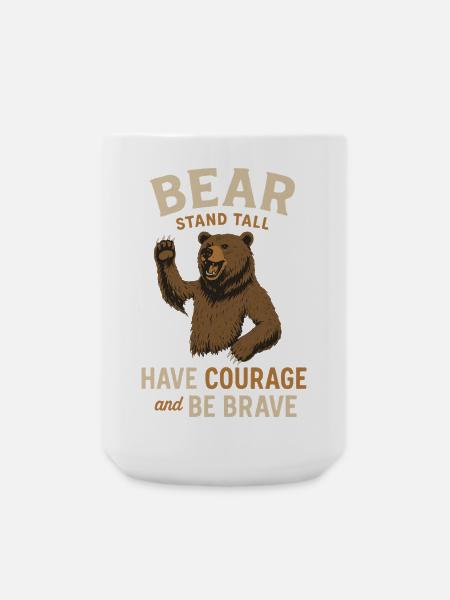 Devise de l’ours pour les braves - Grande tasse 440 ml - blanc